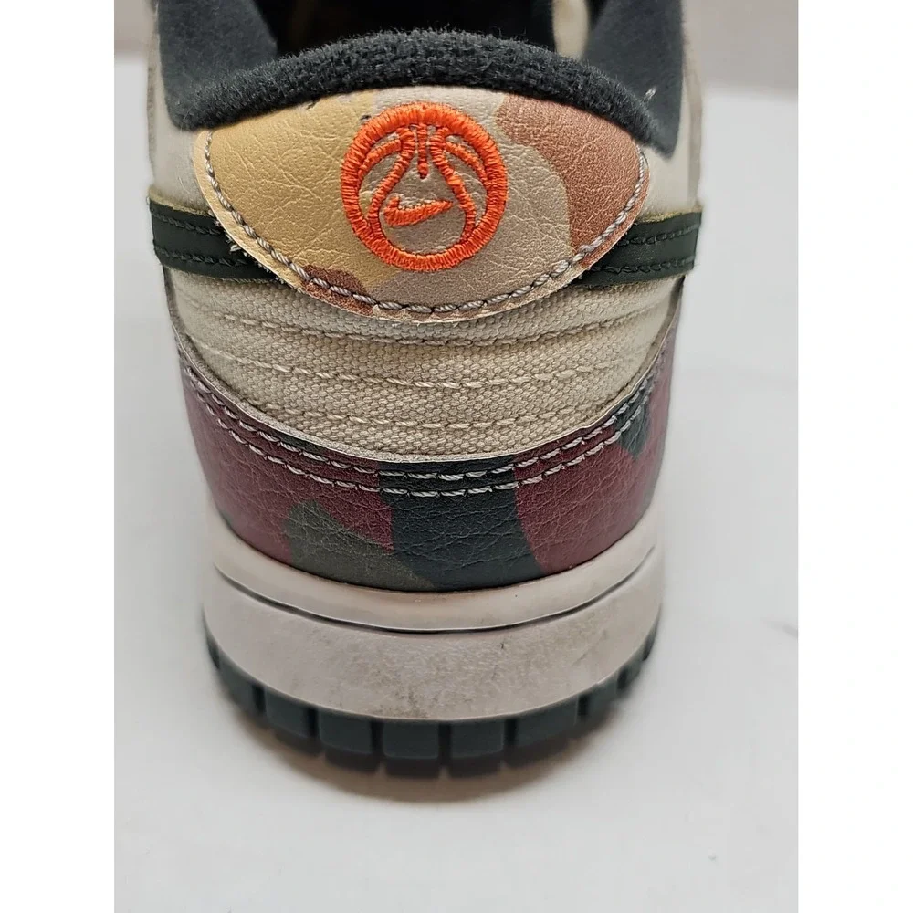 Nike Dunk SE Sail Multi-Camo Low Top Leather Sneakers DH0957-100 Sz 7.5